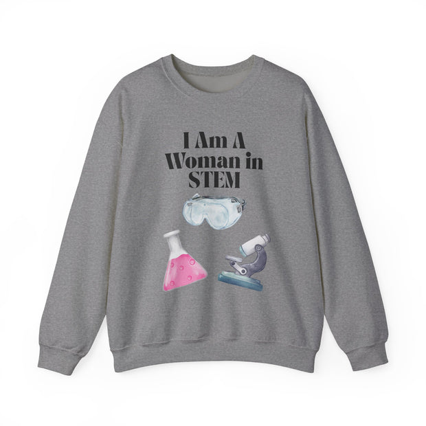 'I Am A Woman In STEM' Scientist Unisex Crewneck Sweatshirt
