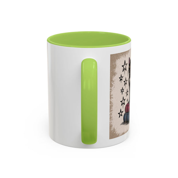 Cat and Book Lover's Accent Coffee Mug