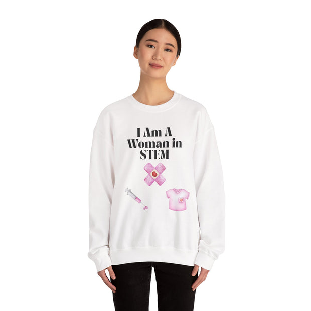 'I Am A Woman In STEM' Nurse Unisex Crewneck Sweatshirt