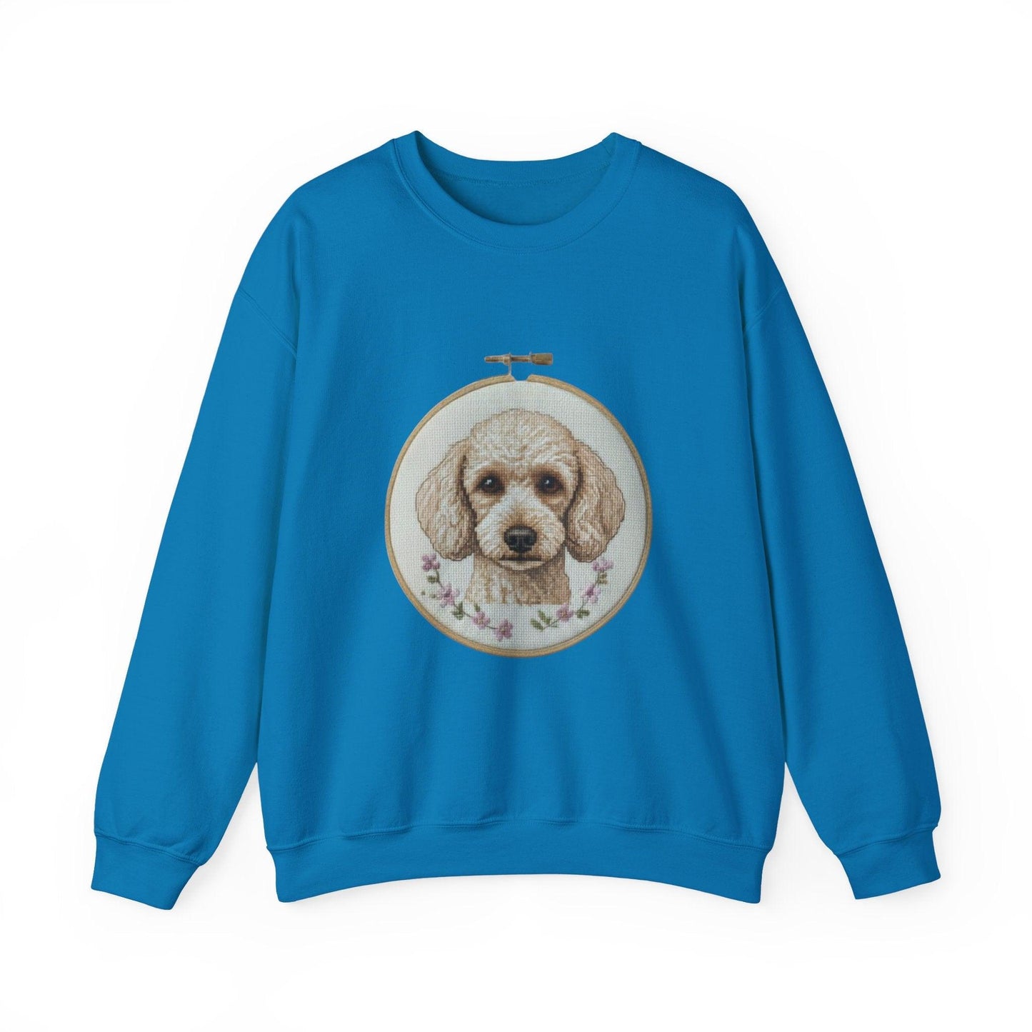 Vintage Embroidery Poodle Portrait sweatshirt | Dog Hoop Art