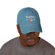 'Read More' Denim Embroidered Cap