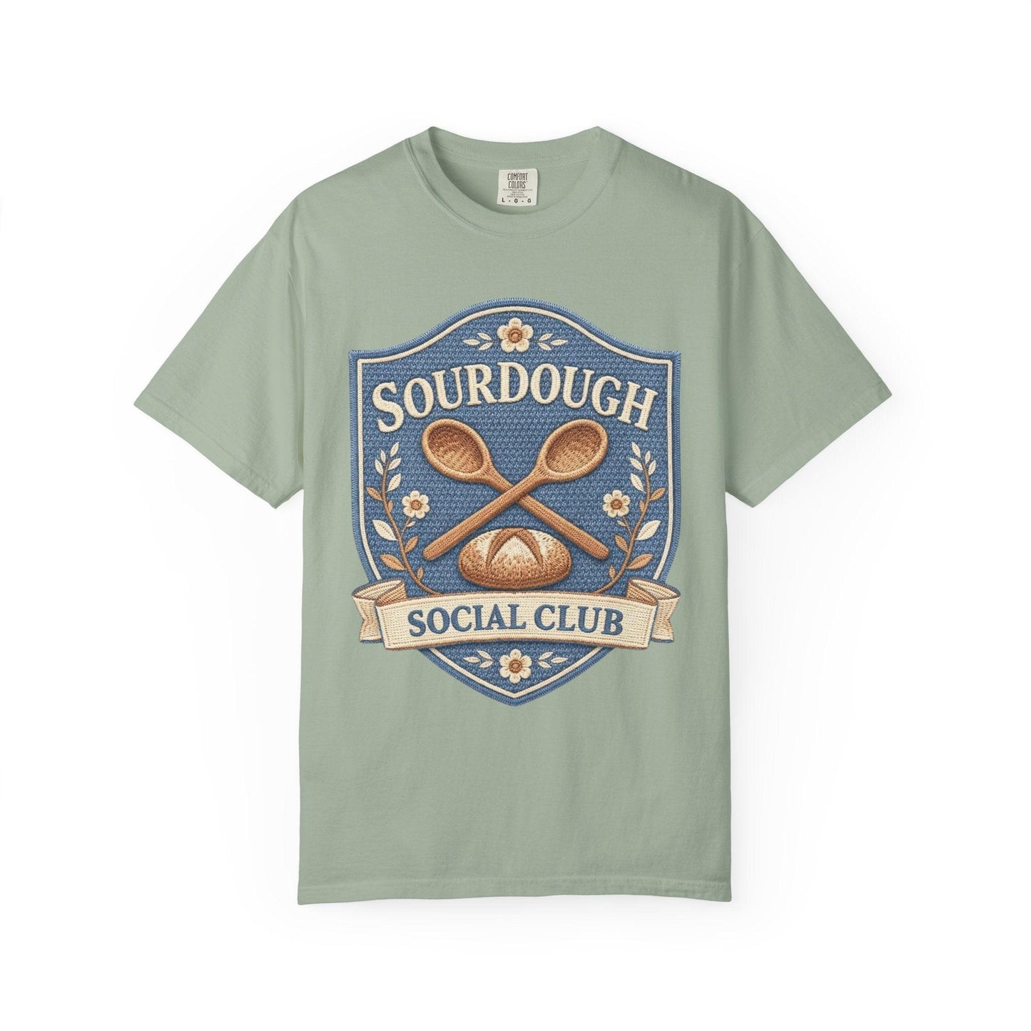 Sourdough Social Club T-shirt | Vintage Baking Badge, Bread Loaf & Spoons