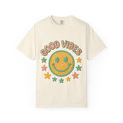 Good Vibes T-Shirt, Unisex Garment-Dyed Tee, Positive Vibe Shirt, Casual Wear, Gift for Friends, Summer Style