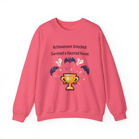 'Achievement Unlocked: Survived A Haunted House' Unisex Crewneck Sweatshirt