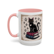 Cat and Book Lover's Accent Coffee Mug