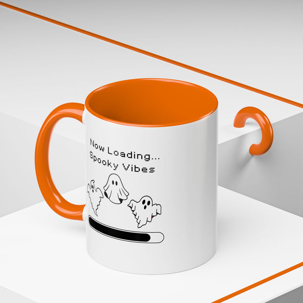 'Now Loading...Spooky Vibes' Accent Coffee Mug