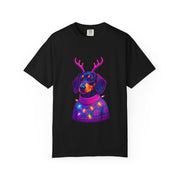 Dachshund in Reindeer Antlers T-Shirt | Christmas Sweater Lights Design