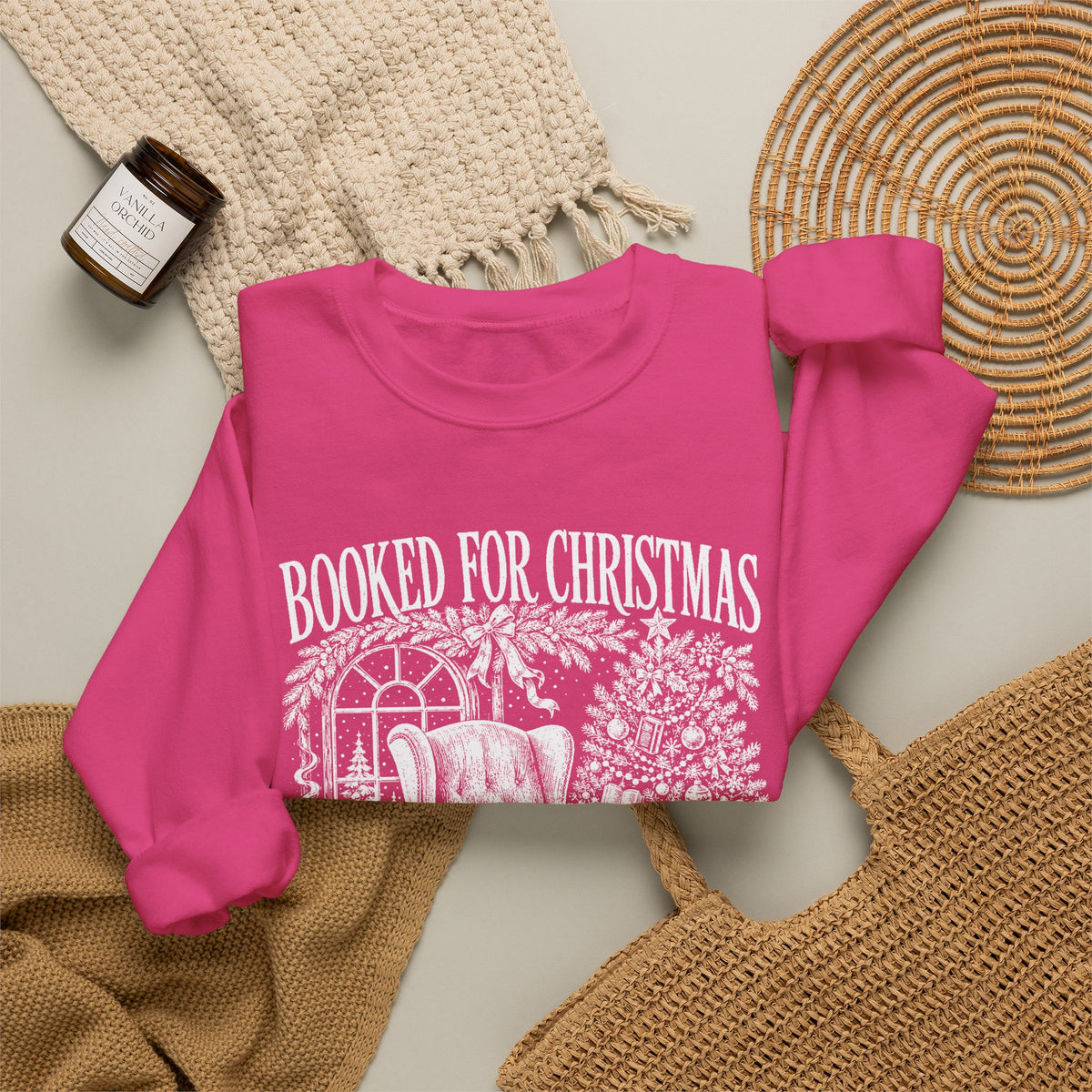 Booked for Christmas Sweatshirt, Book Lover Christmas Crewneck, Cozy Reader Sweater, Bookish Holiday Shirt, BookTok Christmas Gift
