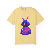 Poodle with Antlers in Light-Up Sweater T-Shirt | Neon Holiday Dog Design