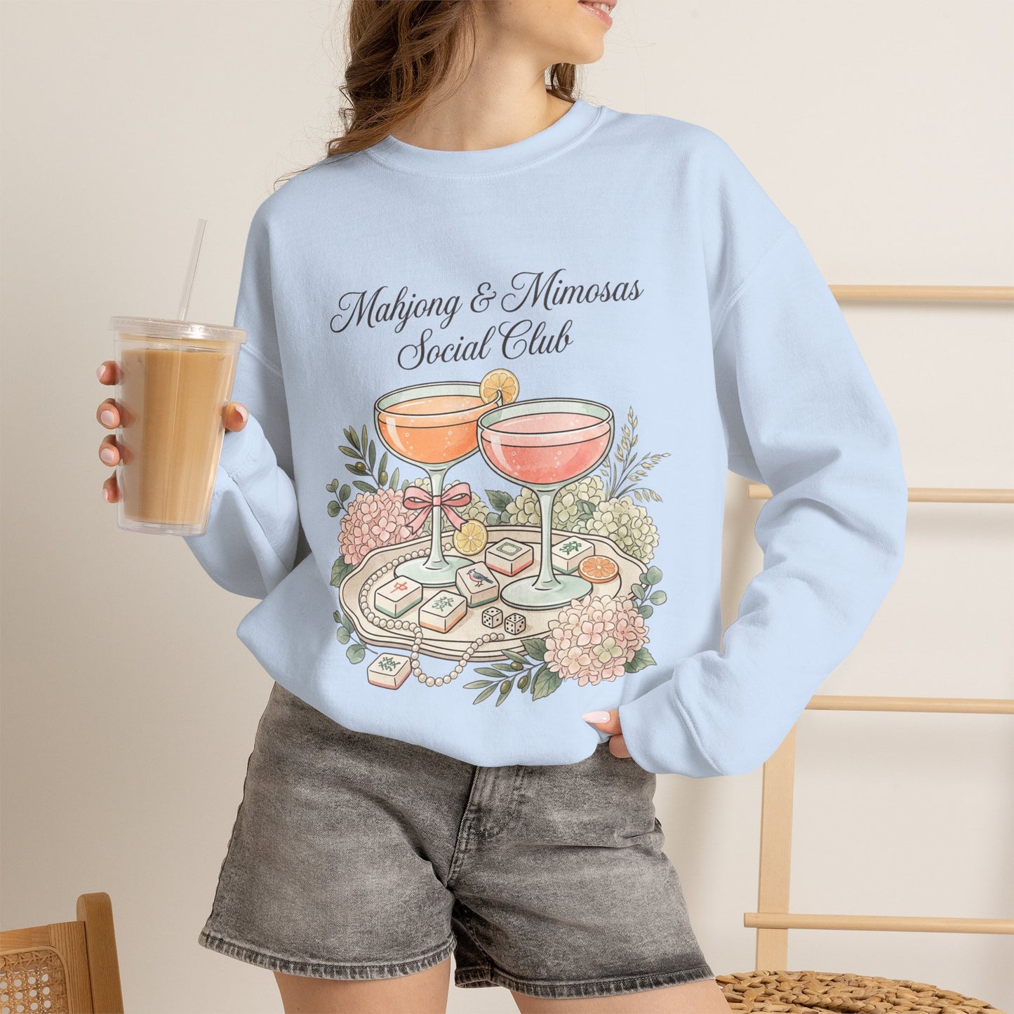 Mahjong & Mimosas Sweatshirt, Mahjong Club Crewneck, Brunch Girl Pullover