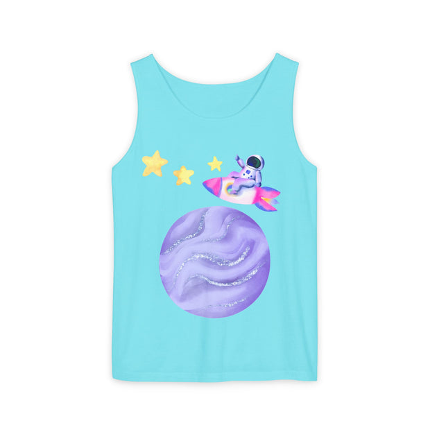 Astronaut Taking Off In Space Unisex Tank Top