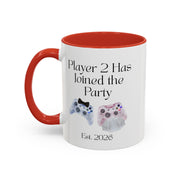 'Player 2 Has Joined The Party' 'Est. 2026' Accent Coffee Mug