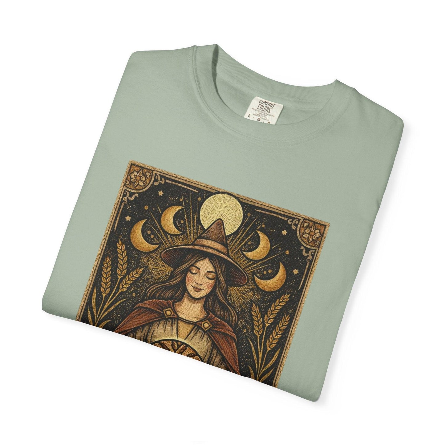 Sourdough Witch T-Shirt | Vintage Witch Art, Moon Phases, Baking Theme