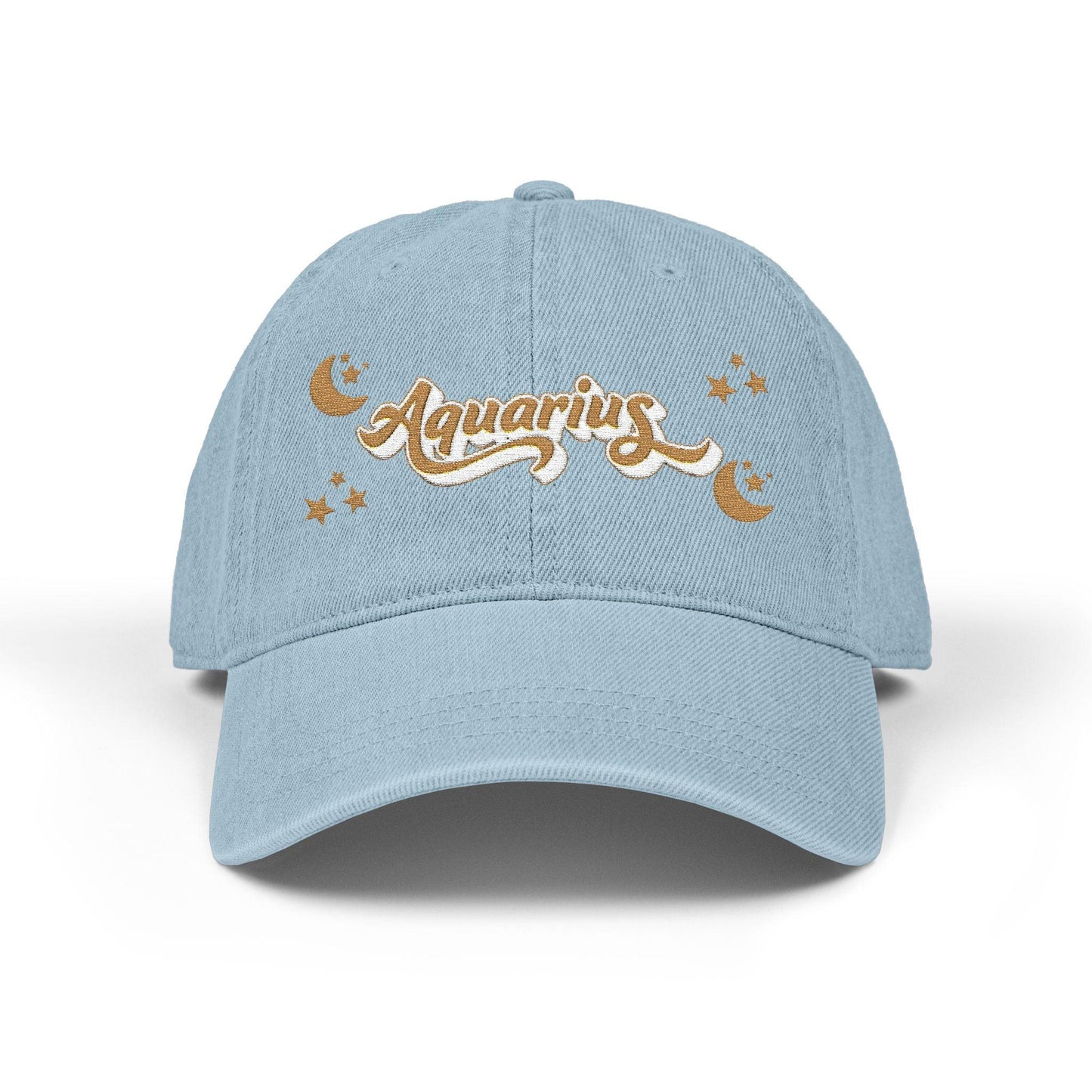 'Aquarius' Demin Embroidered Cap