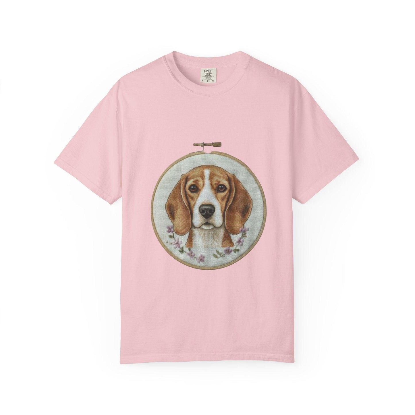 Beagle Portrait Embroidery Hoop T-shirt | Dog Art Tee