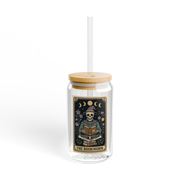'The Bookworm' Tarot Card Sipper Glass