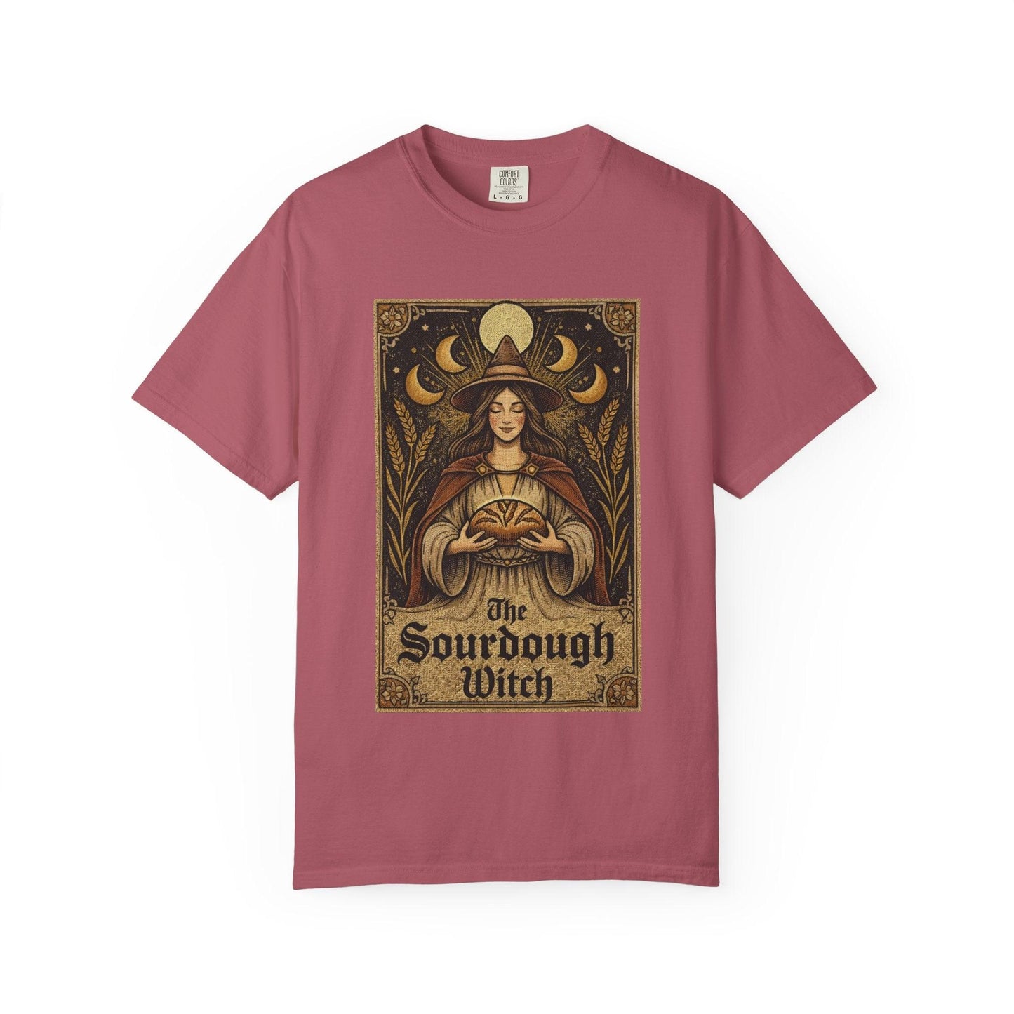 Sourdough Witch T-Shirt | Vintage Witch Art, Moon Phases, Baking Theme