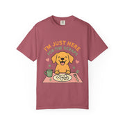 Funny Dog Lover T-Shirt, I'm Just Here for the Scraps Tee, Pet Apparel, Gift for Dog Owners, Animal Lover Shirt, Casual Wear