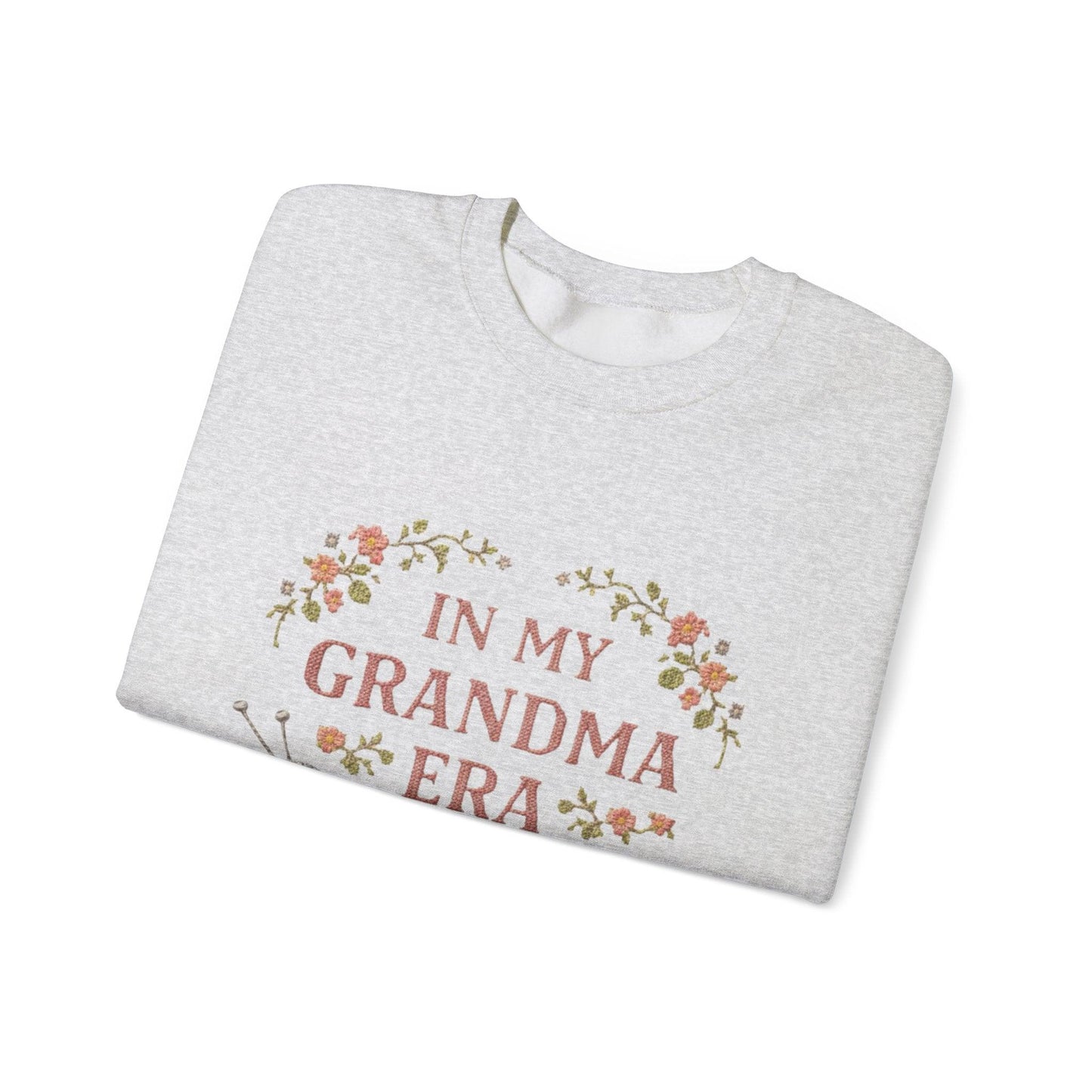 In My Grandma Era knitting balls and glasses Sweatshirt | Cozy vintage floral design