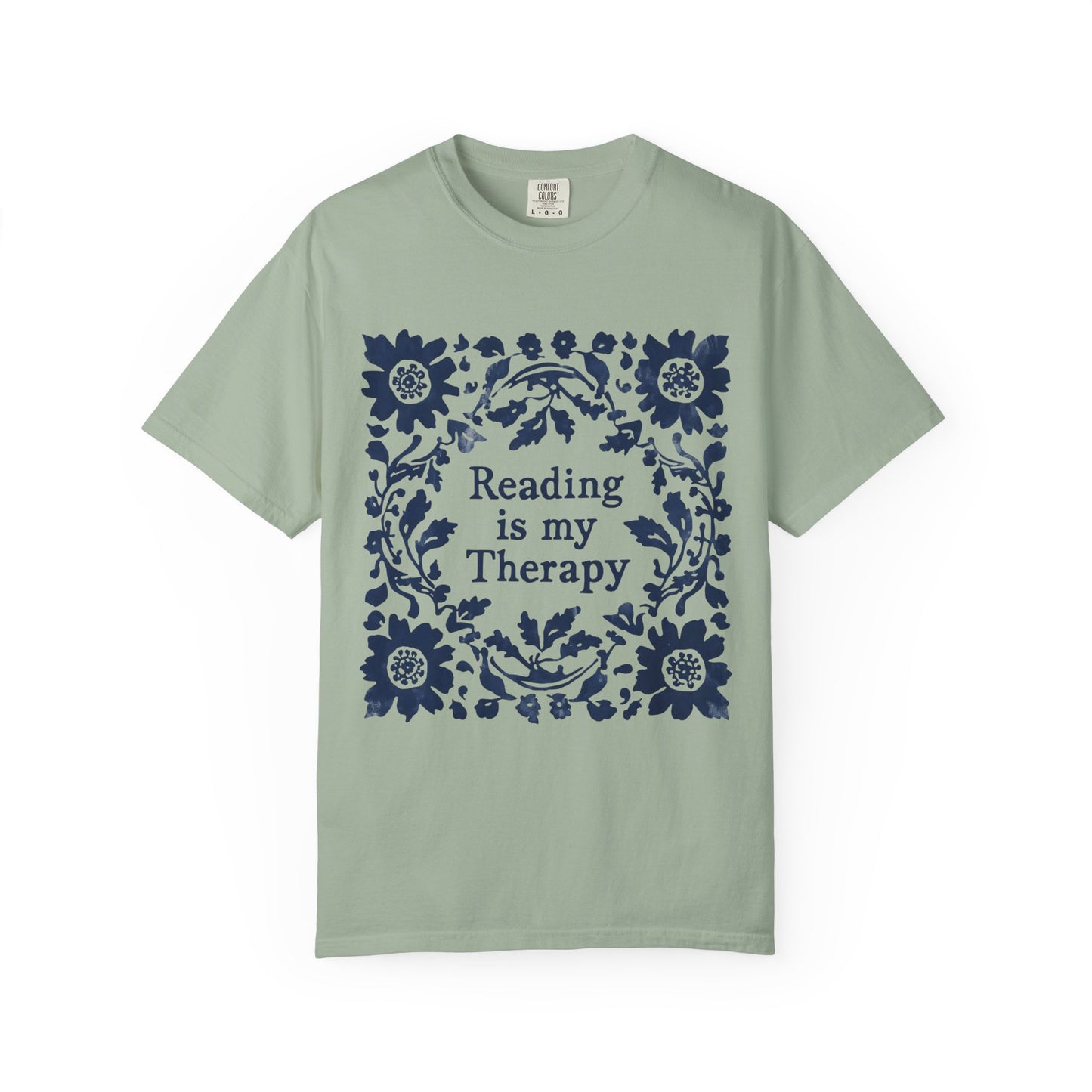 Reading Is My Therapy T-shirt | Floral Wreath Book Lover Tee