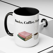 'Books, Coffee, Repeat' Accent Coffee Mug