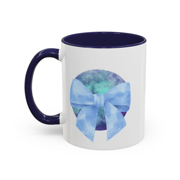 Blue/Green Planet Wrapped In A Bow Accent Coffee Mug