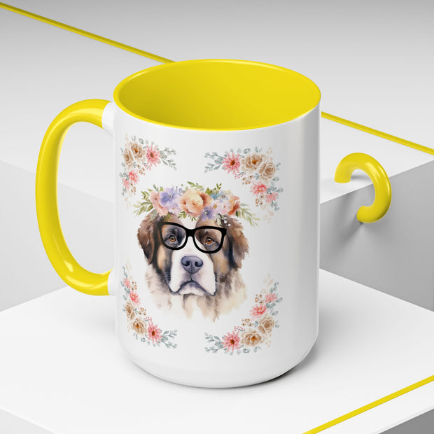 Geeky Goddess Saint Bernard Accent Coffee Mug