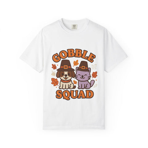 Thanksgiving Gobble Squad T-shirt, Unisex Tee for Pet Lovers, Fall Apparel, Thanksgiving Celebration, Cute Animal Shirt, Seasonal Gift