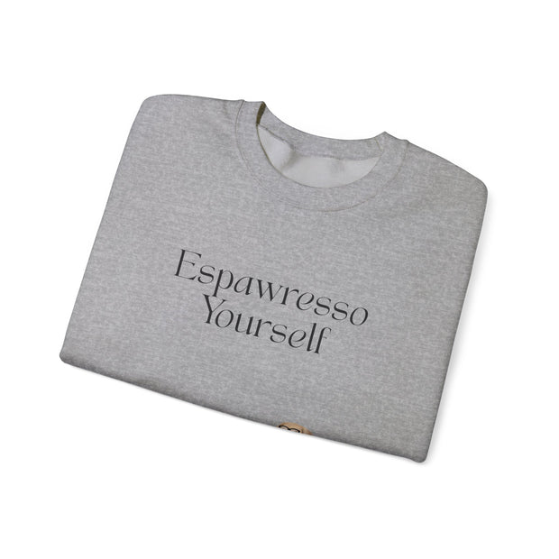 'Espawresso Yourself' Golden Retriever Unisex Crewneck Sweatshirt