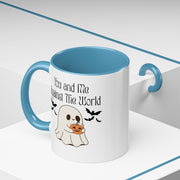'You and Me Against The World' Accent Coffee Mug