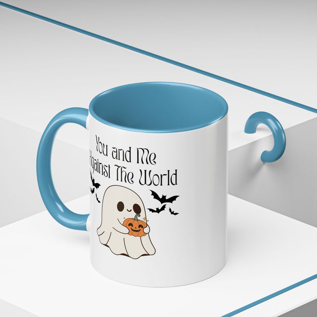 'You and Me Against The World' Accent Coffee Mug