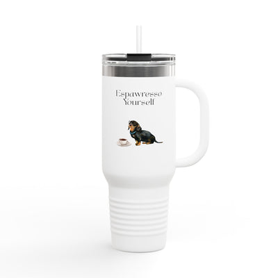 'Espawresso Yourself' Dachshund Insulated Travel Mug, 40oz