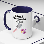 'I Am A Woman In STEM' Accent Coffee Mug