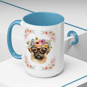 Geeky Goddess Pug Accent Coffee Mug