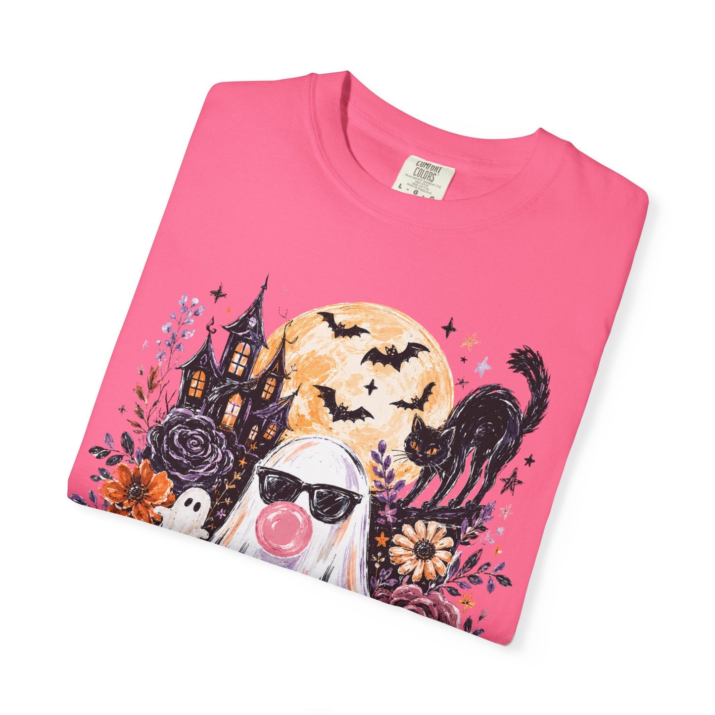 Cute Sunglasses Ghost Halloween T-shirt | Pumpkin, Black Cat, Haunted House