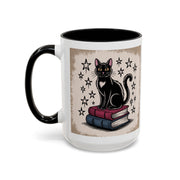 Cat and Book Lover's Accent Coffee Mug