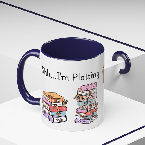'Shhh...I'm Plotting' Accent Coffee Mug