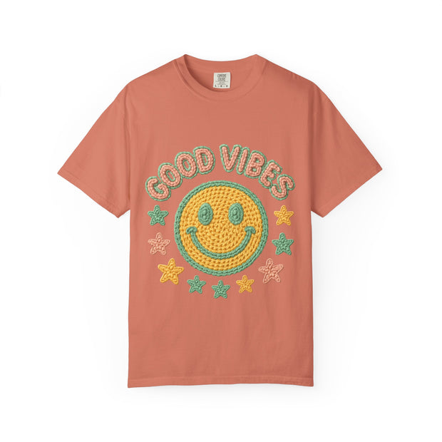 Good Vibes T-Shirt, Unisex Garment-Dyed Tee, Positive Vibe Shirt, Casual Wear, Gift for Friends, Summer Style