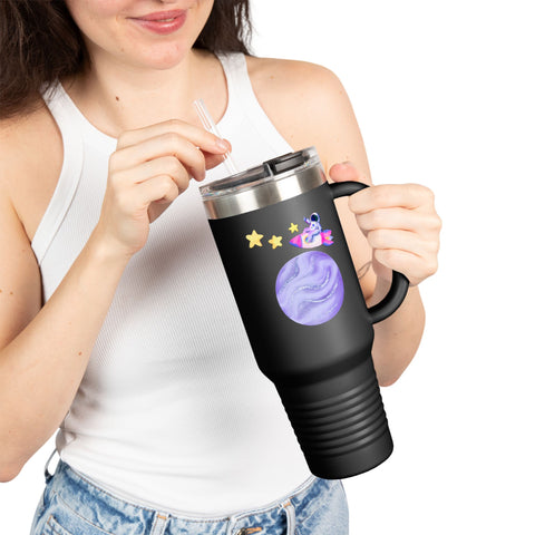 Astronaut Taking Off In Space Insulated Travel Mug, 40oz