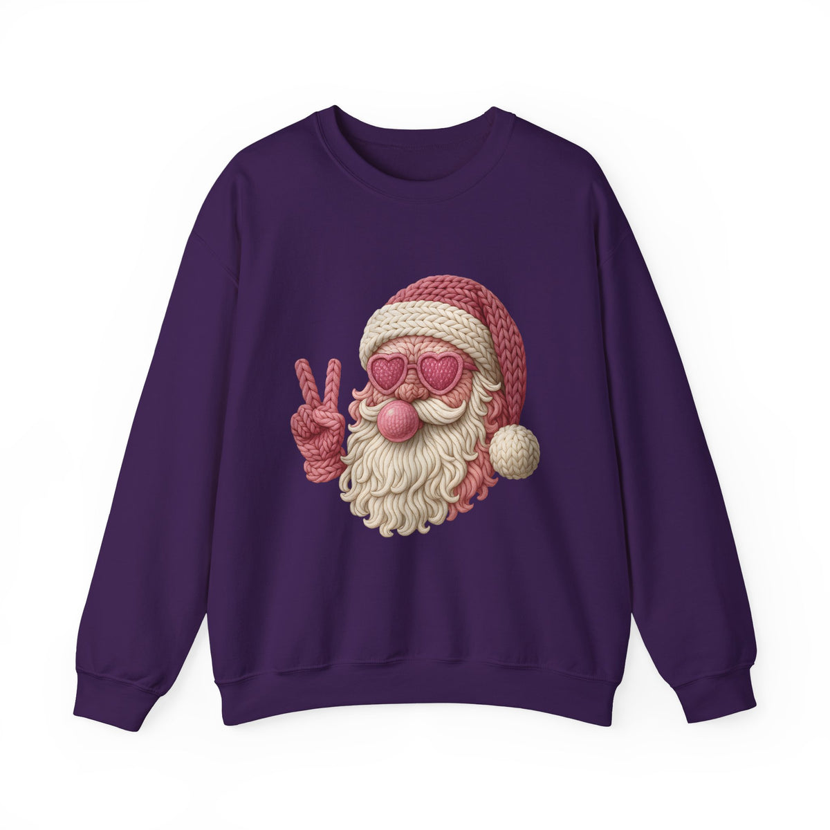 Pink Sunglasses Peace Sign Santa Sweatshirt | Retro Holiday Cozy