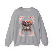 Geeky Goddess Dark Gray Cat Unisex Crewneck Sweatshirt