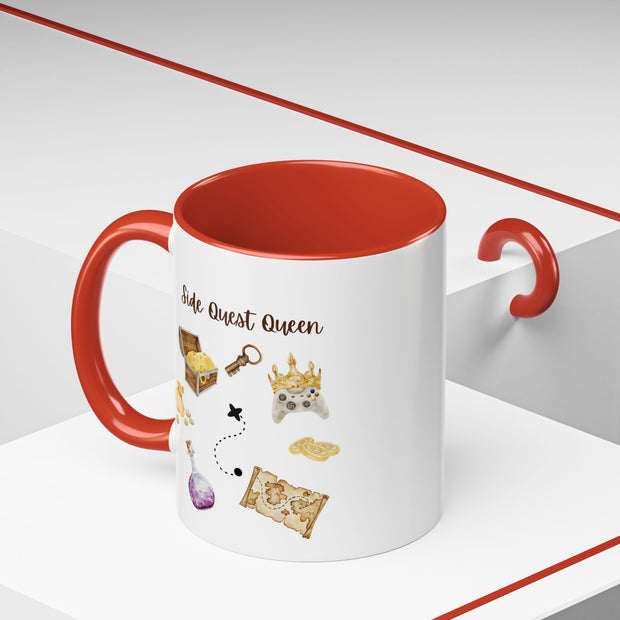 'Side Quest Queen' Accent Coffee Mug