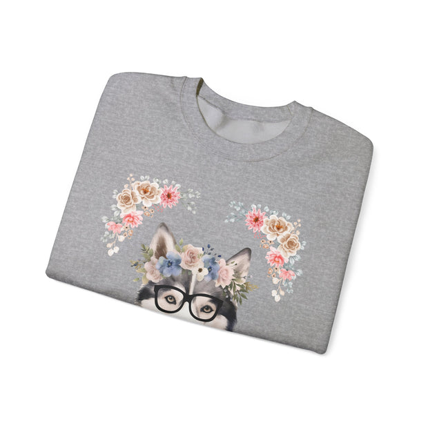 Geeky Goddess Siberian Husky Unisex Crewneck Sweatshirt