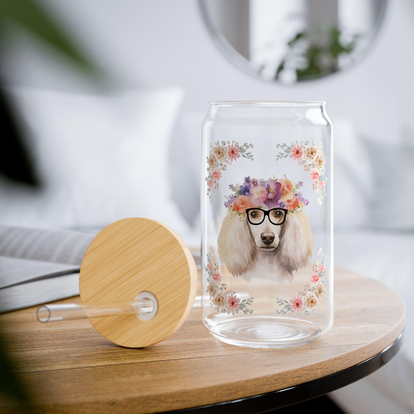 Geeky Goddess French Poodle Sipper Glass