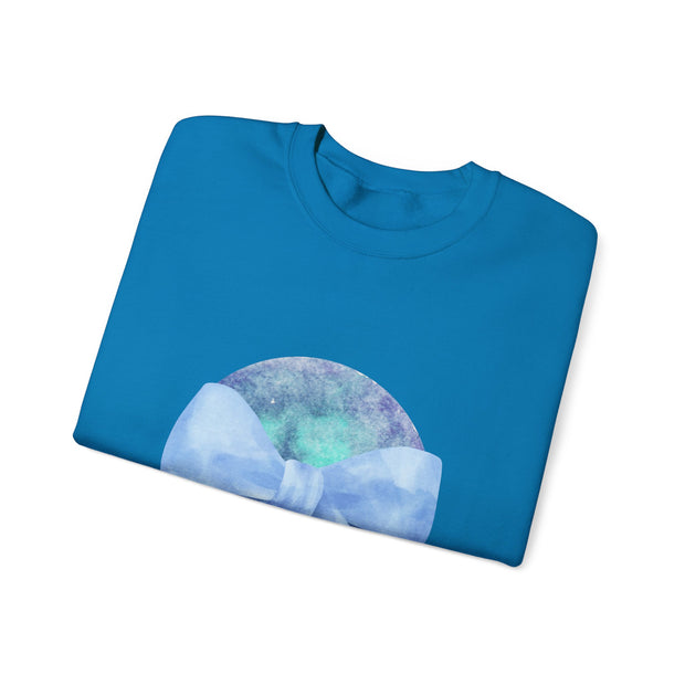 Blue/Green Planet Wrapped In A Bow Unisex Crewneck Sweatshirt