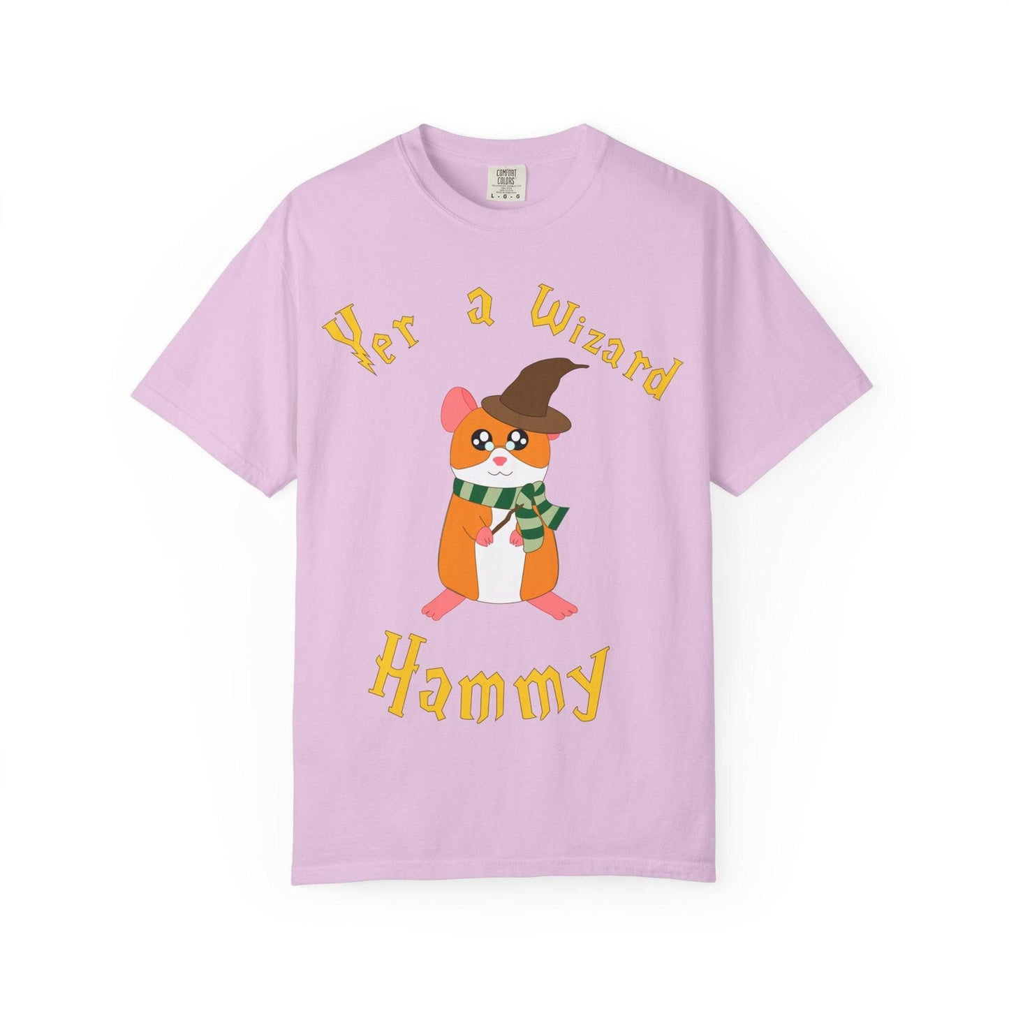 Hammy Wizard Hamster T-Shirt | Cute Wizard Hat Scarf Illustration