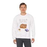 'Feline Good With A Book & Brew' Unisex Crewneck Sweatshirt