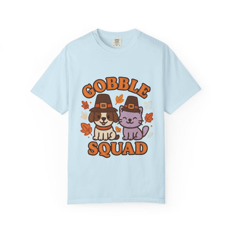 Thanksgiving Gobble Squad T-shirt, Unisex Tee for Pet Lovers, Fall Apparel, Thanksgiving Celebration, Cute Animal Shirt, Seasonal Gift
