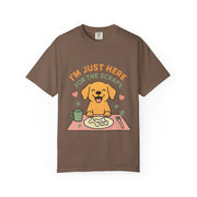 Funny Dog Lover T-Shirt, I'm Just Here for the Scraps Tee, Pet Apparel, Gift for Dog Owners, Animal Lover Shirt, Casual Wear