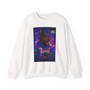 Gaming Doberman Graphic Crewneck Sweatshirt | Retro Arcade Dog Gamer